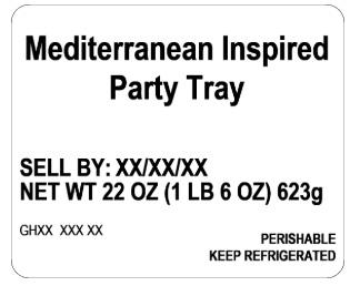 Label - Mediterranean Inspired Party Tray, Net Wt. 22 oz