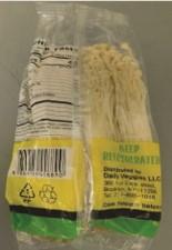 Back of package, Daily Veggies Enoki Mushroom