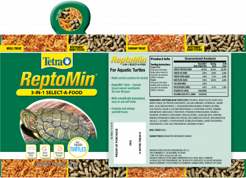 Tetra RetroMin 3 in 1 select a food for aquatic turtles, Net Wt. 1.56 oz