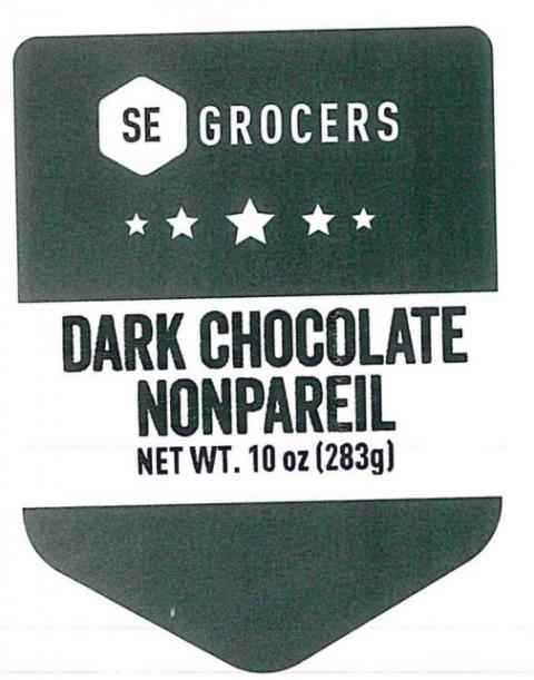 Label, SE Grocers Dark Chocolate Nonpareil