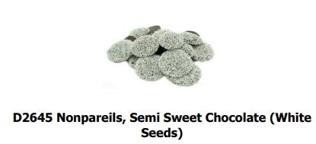 Semi sweet chocolate nonpareils with white seeds