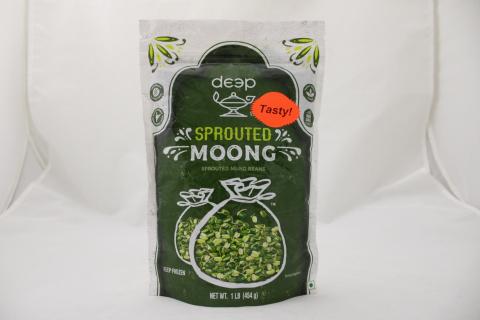 Deep Sprouted Moong Beans, Net Wt. 1 lb (label, front view)